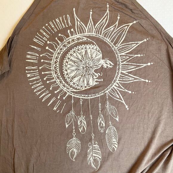 French Pastry Los Angeles Women Blouse size L Brown Sleeveless Dream Catcher - Picture 6 of 7